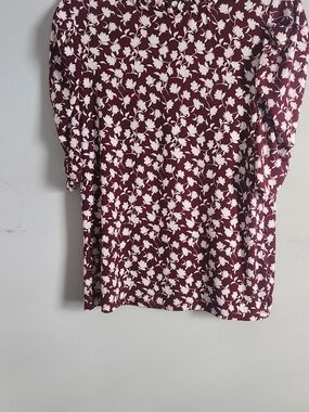 Floral Maroon and White Shift Dress